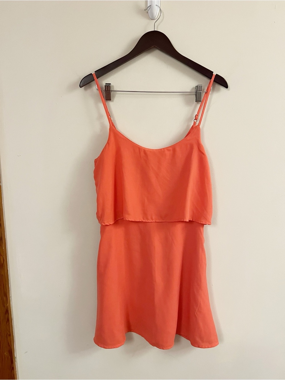Abercrombie & Fitch Orange Spaghetti Strap Mini Dress Overlay Size Small